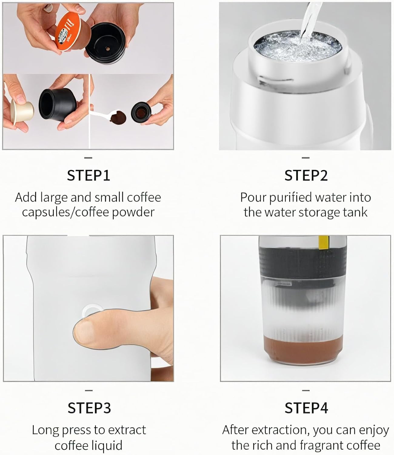 Portable 20-Bar Espresso Maker Travel Coffee Machine USB Car Powered
