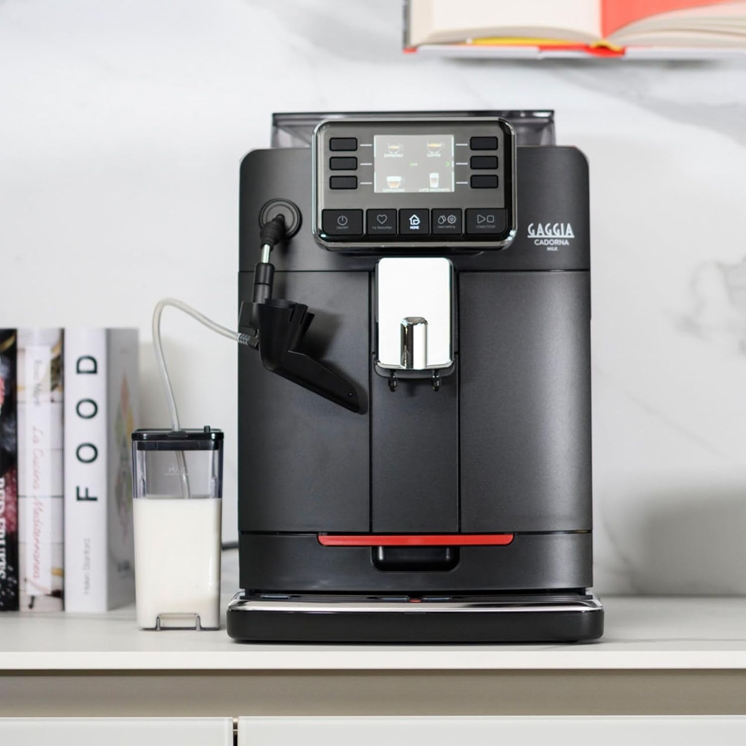 Automatic Bean-to-Cup Coffee Machine with Milk System 10 Drinks 1400W Black