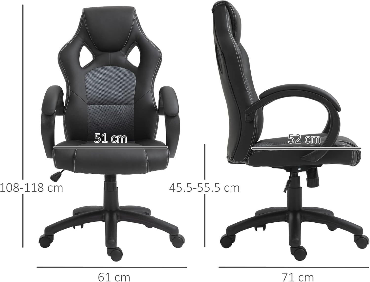 Gaming Chair Racing Style Swivel Faux Leather Desk Chair