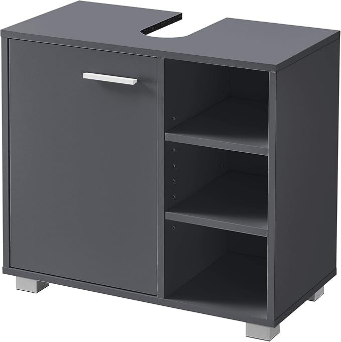 Dark Grey Bathroom Sink Cabinet 56x60x31cm Modern Vanity Storage Unit
