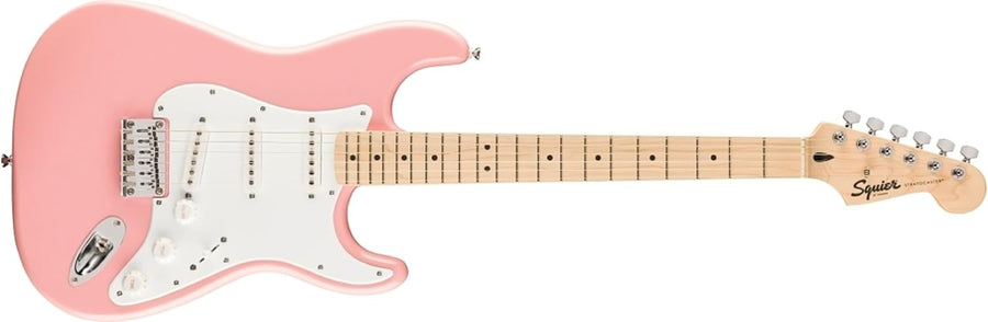 Strat Style Electric Guitar Maple Neck Pink Shell Finish