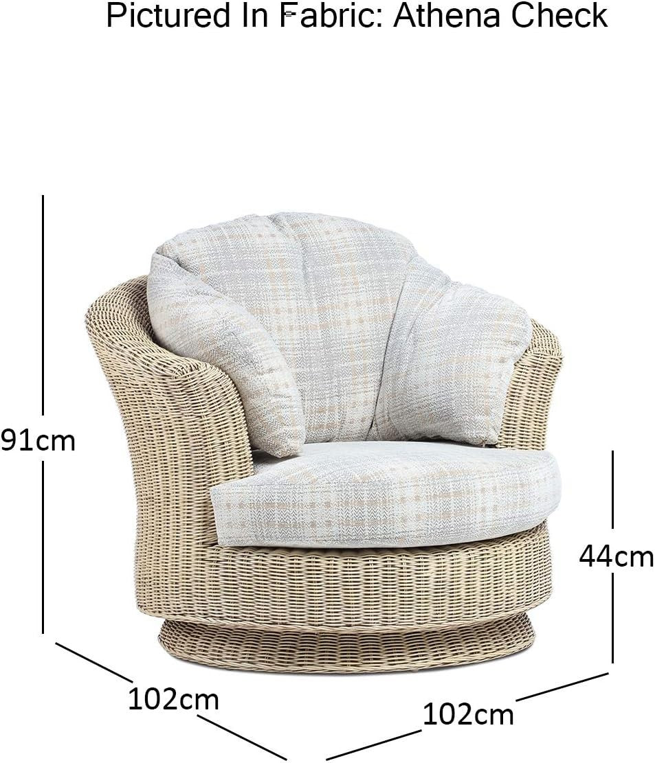 Swivel Rattan Armchair Indoor Circular Lounge Chair with Cushion 360° Spin
