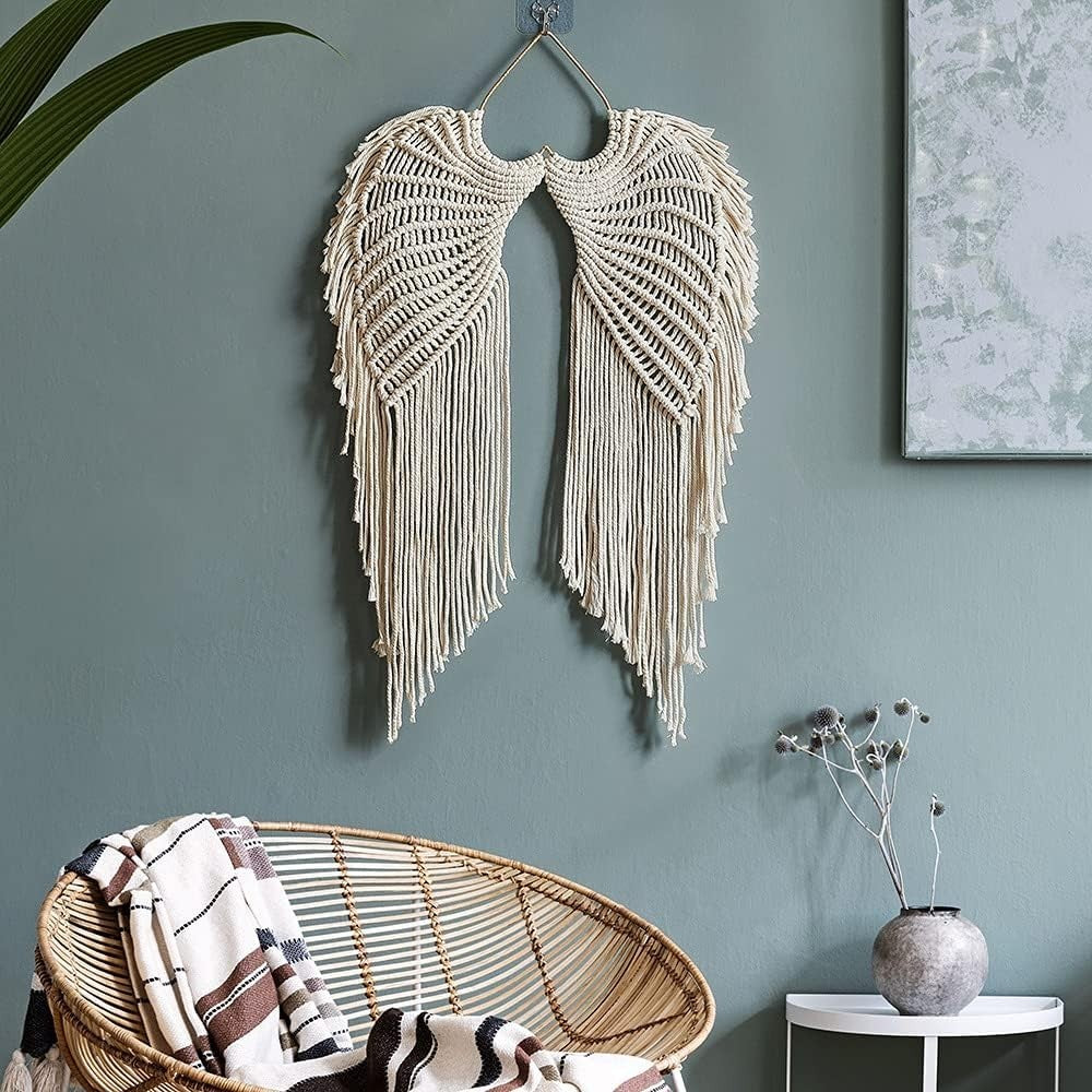 Angel Wings Wall Hanging Tapestry 44x68cm Boho Handmade Decor