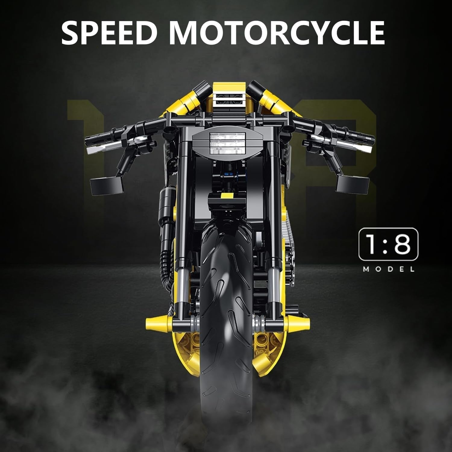 554 PCS Muscle Chopper Motorcycle Model with Full Instructions & Display Ready