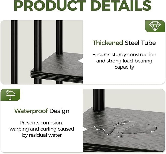 Bamworld 5 Tier Plant Stands Indoor, Corner Shelf Tall Plant Stand for Multiple