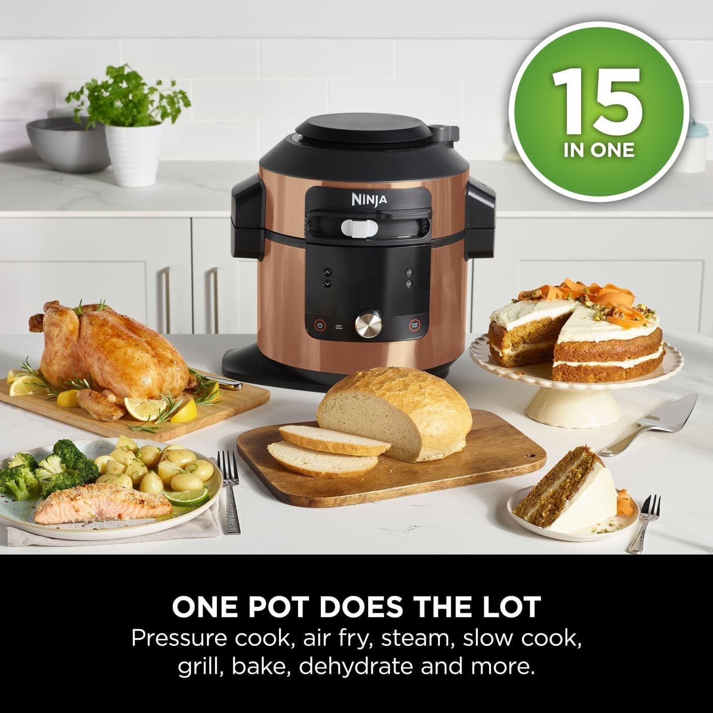 14in1 SmartLid Multi Cooker Air Fryer 7.5L Pressure Grill Bake Steam