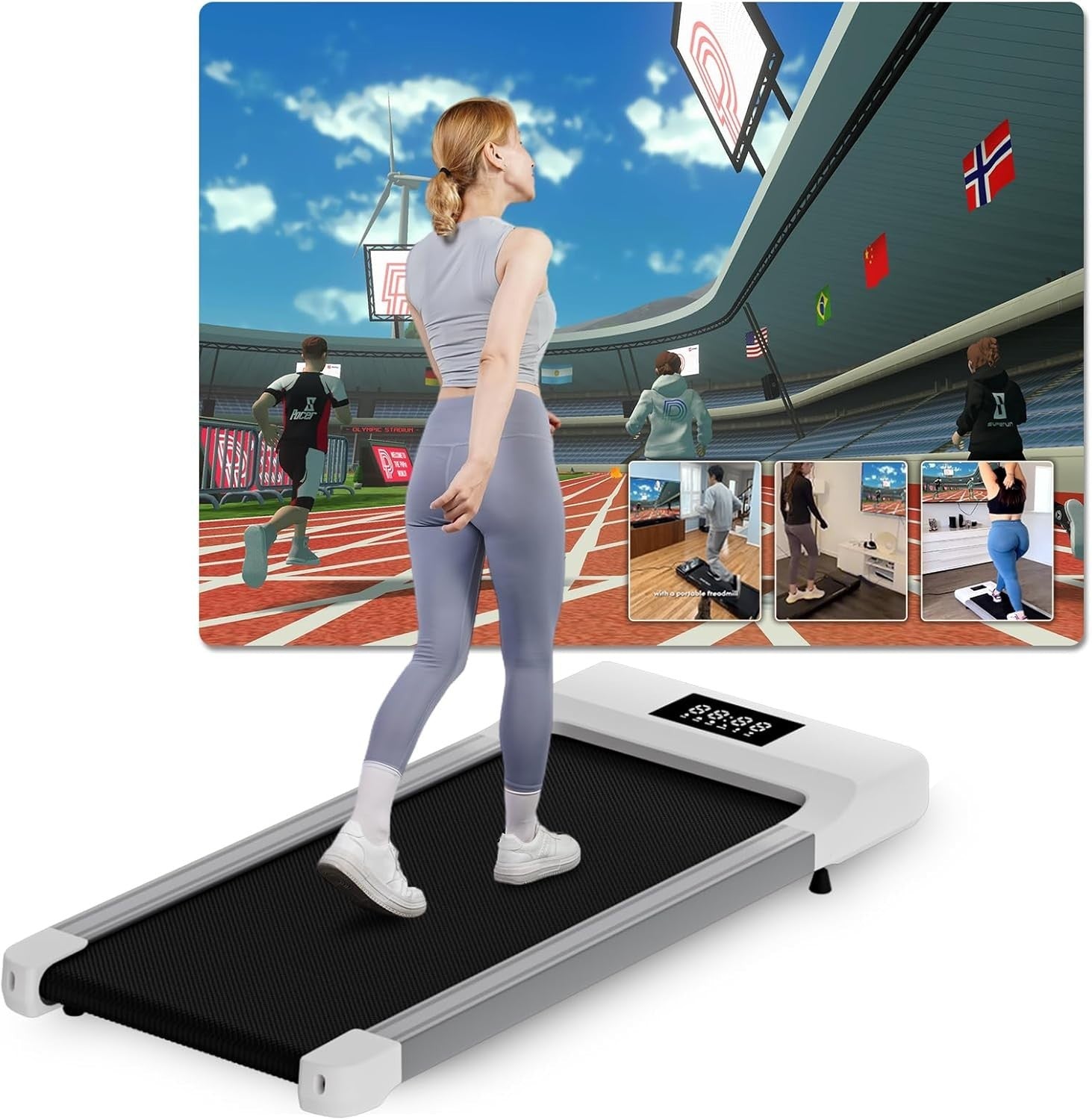 Under Desk Walking Pad Treadmill 6km/h Quiet App Control 136kg Home