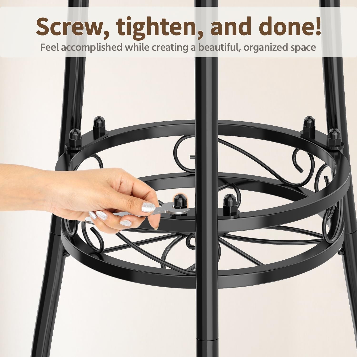 3 Tier Black Metal Plant Stand Indoor Outdoor Tall Flower Pot Display Rack
