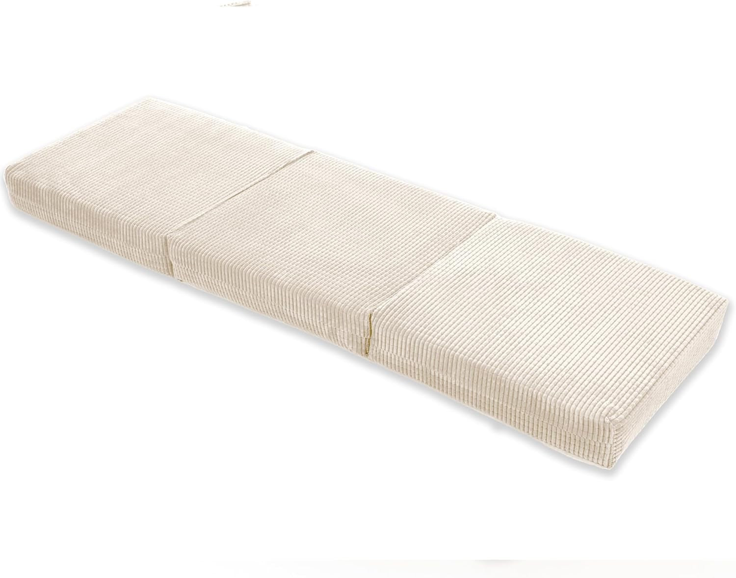 Z Bed Chair Futon Mattress Cream Fold Out Single Sofa Bed Footstool Seat