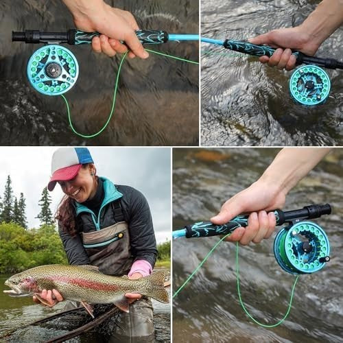 Fly Fishing Combo 9ft Carbon Rod & Reel Kit with Case & Flies
