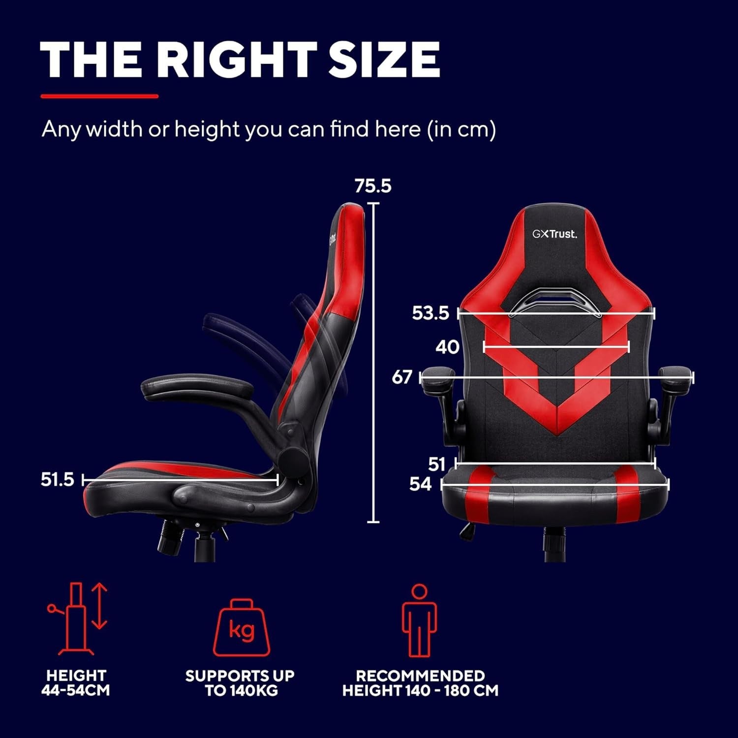 Ergonomic Gaming Chair Adjustable Tilt PC Desk Chair Red