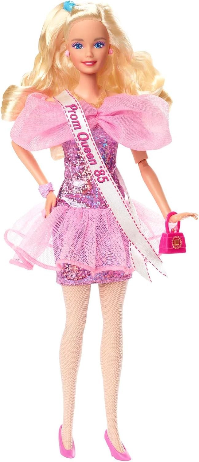 80s Prom Queen Fashion Doll Sequin Dress Crown Accessories Collector