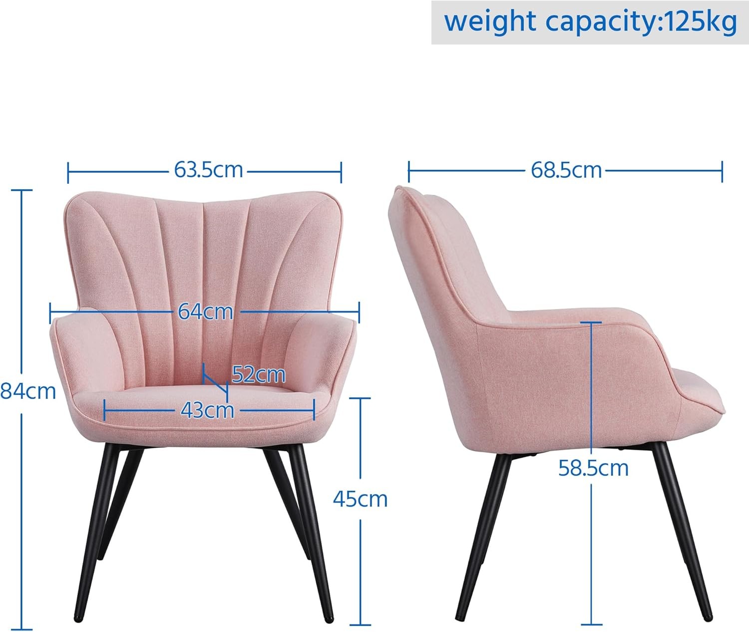 Beige Tub Chair Upholstered Accent Armchair with High Back Comfort