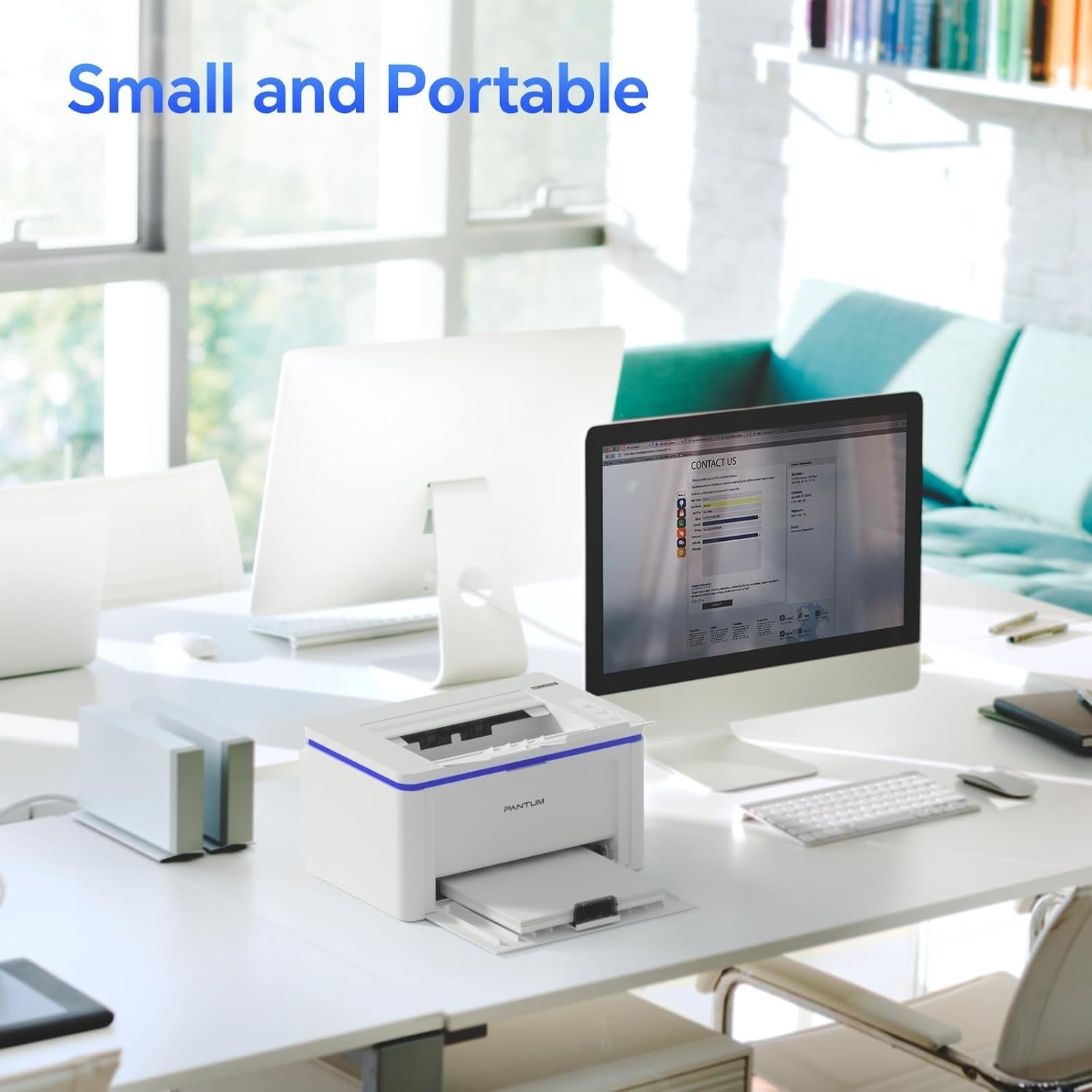Wireless Monochrome Laser Printer White A4 20ppm USB Wi-Fi Bluetooth