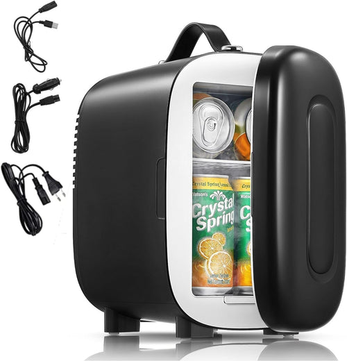 Portable 5L Mini Fridge Small Cooler for Office Bedroom Car Travel Black