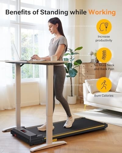 Compact Under Desk Treadmill Walking Pad 1-6km/h Home Office Quiet