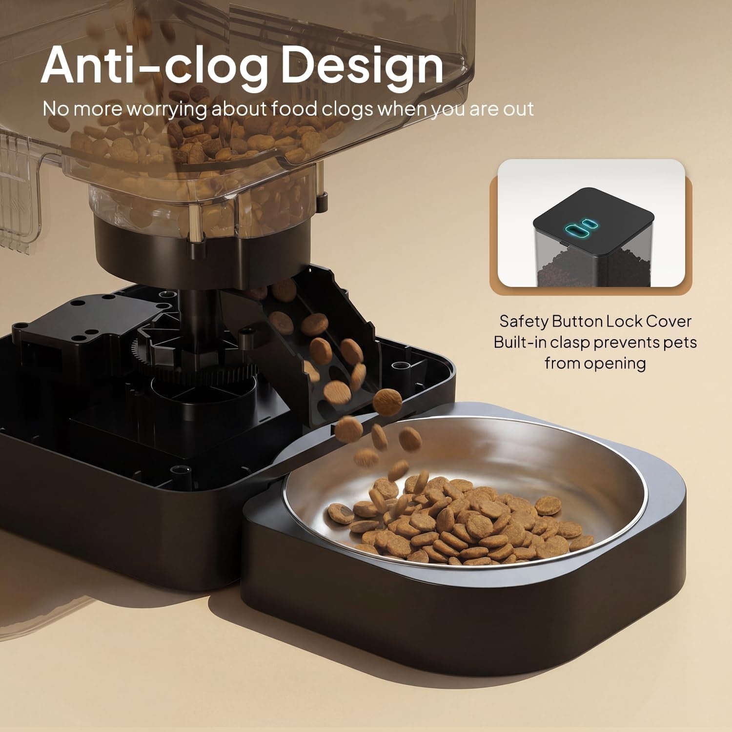 4L Automatic Cat Feeder Timer Food Dispenser Portion Control Voice