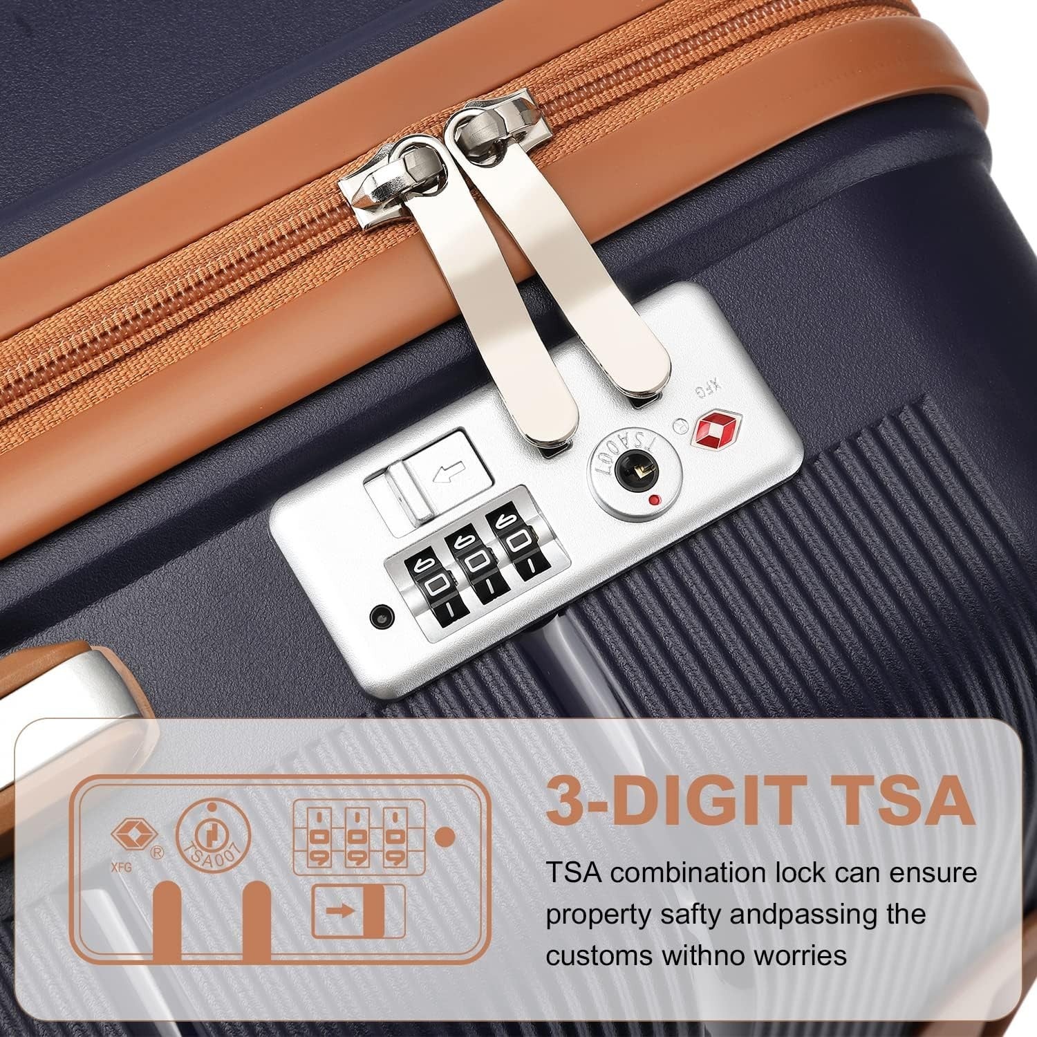 20'' Carry On Cabin Luggage PP Hard Shell TSA Lock 4 Spinner Wheels