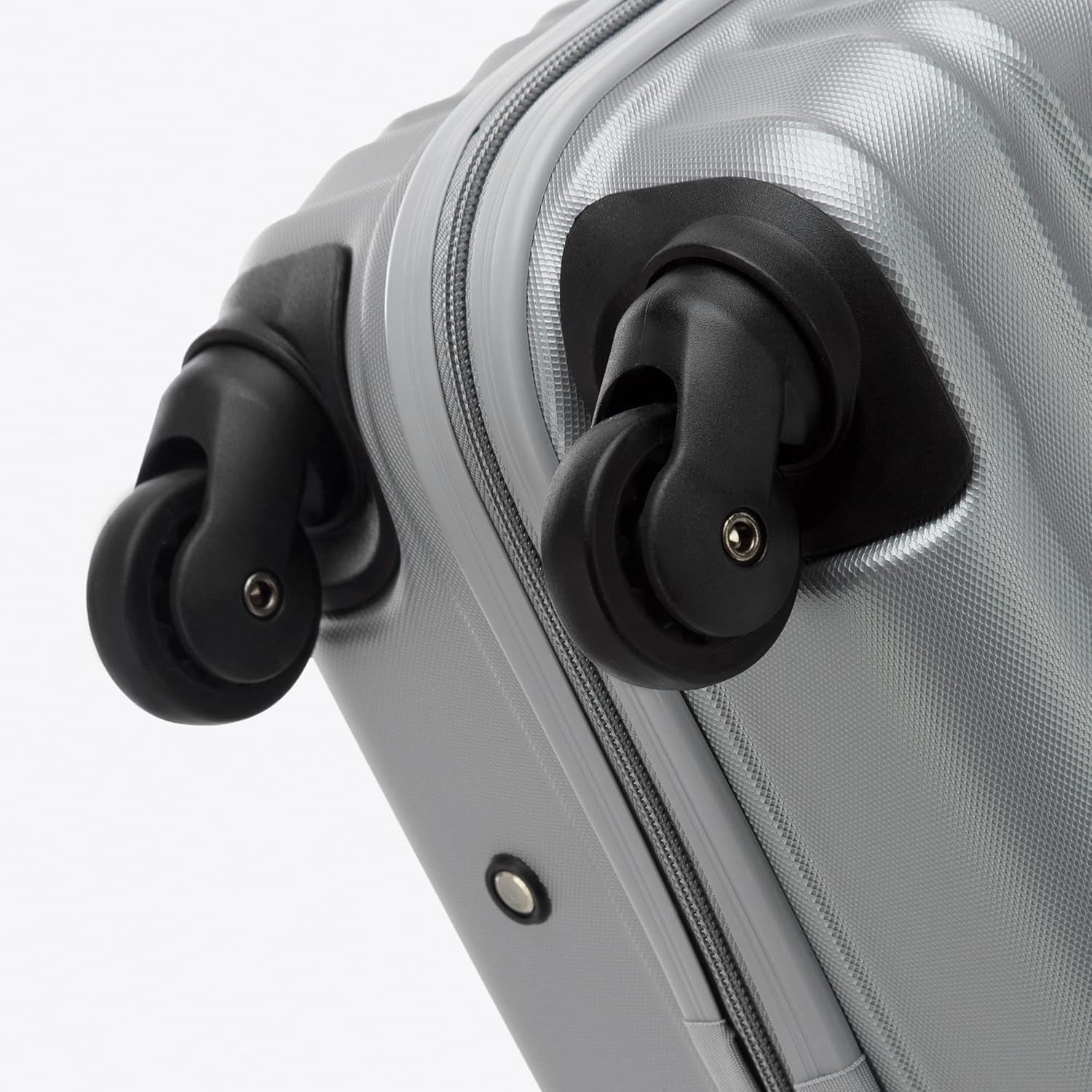 ABS Hardshell Carry On Cabin Suitcase 4 Spinner Wheels Lock Grey