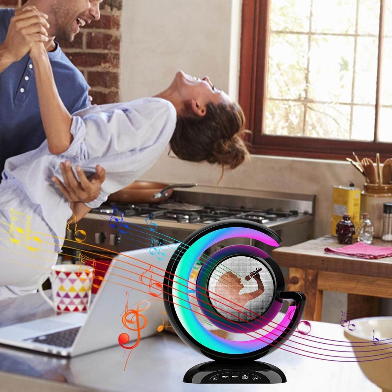 Wireless Karaoke Machine with 2 Mics, LED Light Effects & Bluetooth
