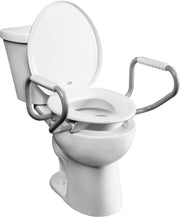 Raised Toilet Seat 7.5cm with Handles Support Arms Anti-Slip Plastic