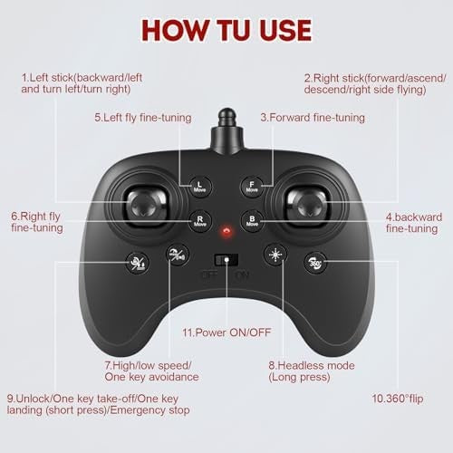 Mini Kids Drone 5+, LED Lights, Remote Control, 20 Min Flight, Stunt Toy