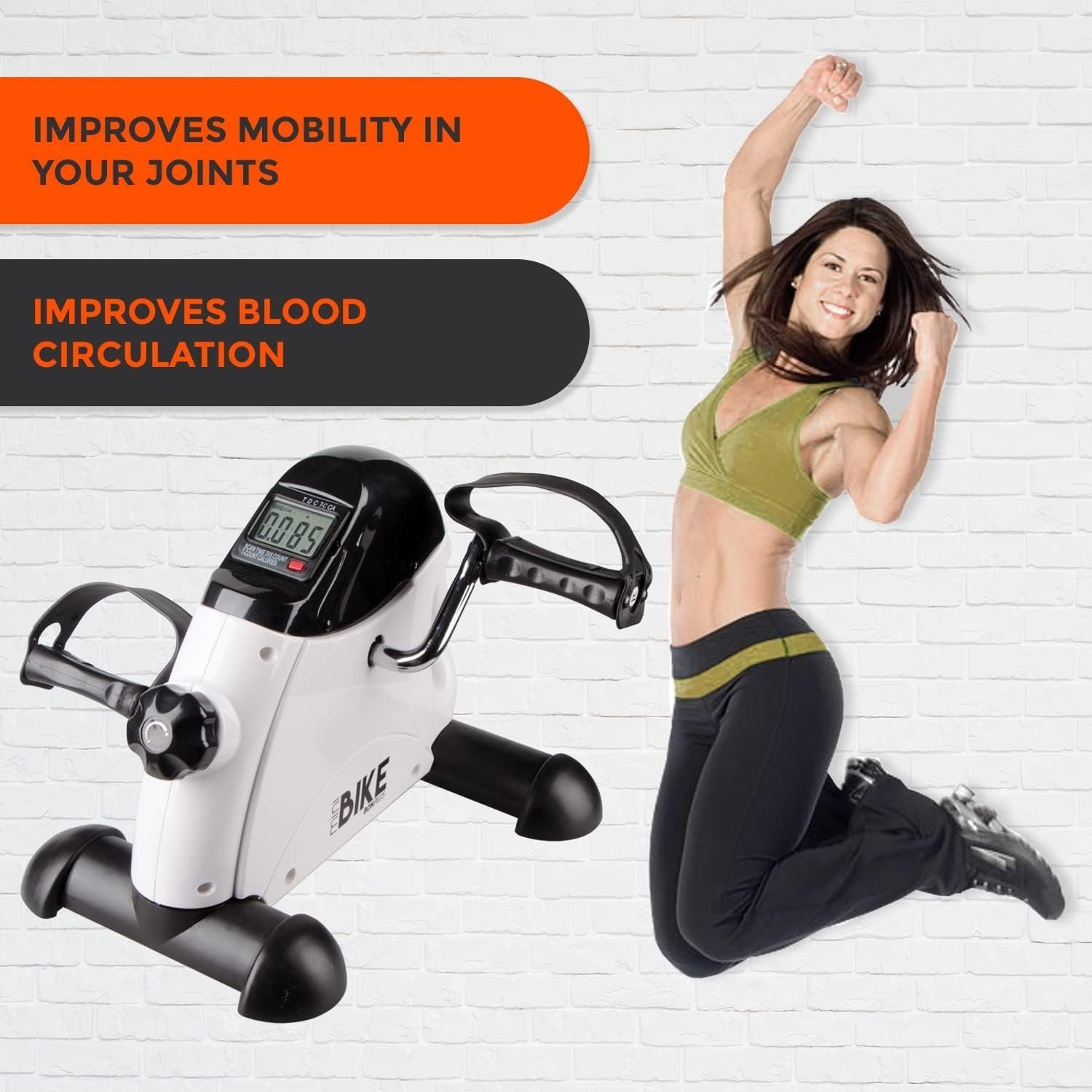 Portable Mini Pedal Bike Adjustable Tension LCD Seated Fitness