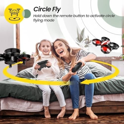 Mini Kids Drone with 3 Batteries, Auto Hover, 3D Flip & Headless Mode – Red