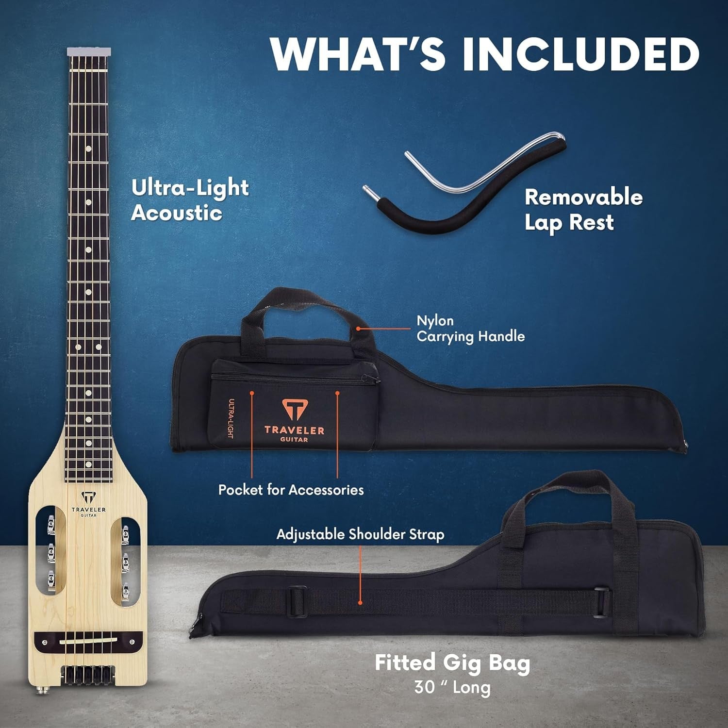 Ultra-Light 24" Travel Acoustic Electric Guitar Maple w/ Gig Bag