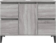 Modern Grey Sink Cabinet Bathroom Vanity Unit with Drawers & Storage Shelves