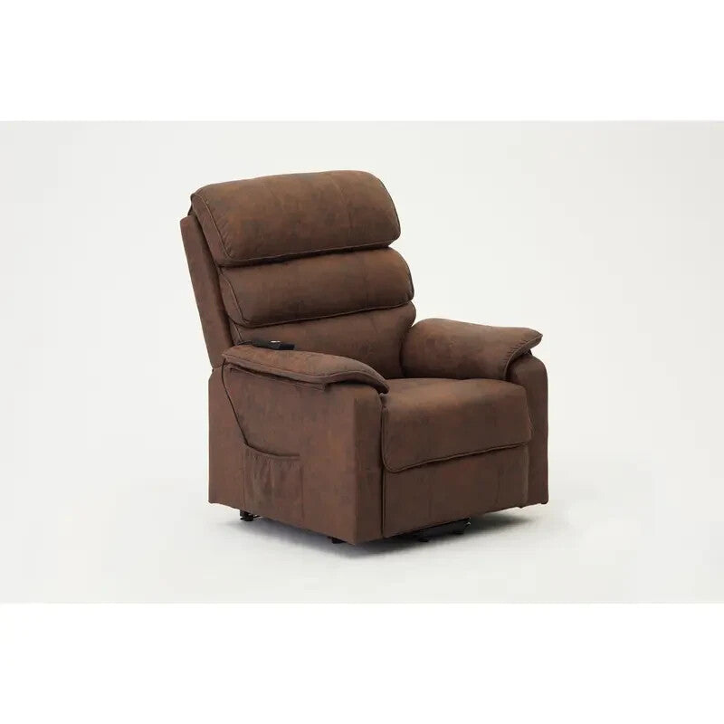 Brown Electric Riser Recliner Armchair with Lift & Remote | Faux Leather