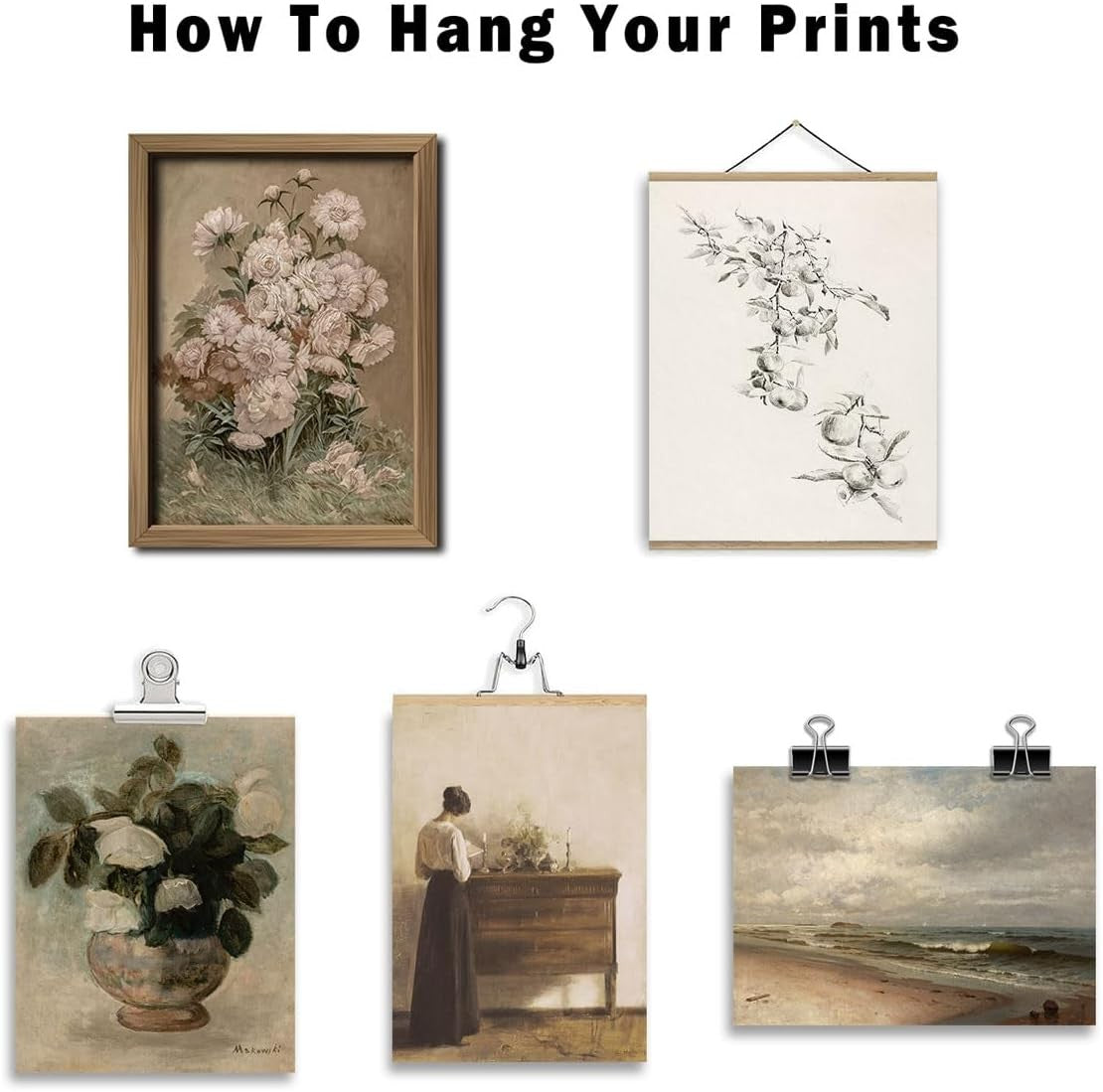 16pc Vintage Farmhouse Wall Art Set Rustic Gallery Prints 11x14