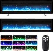 102cm Electric Wall Mounted Fireplace with Realistic LED Flames & Remote Control
