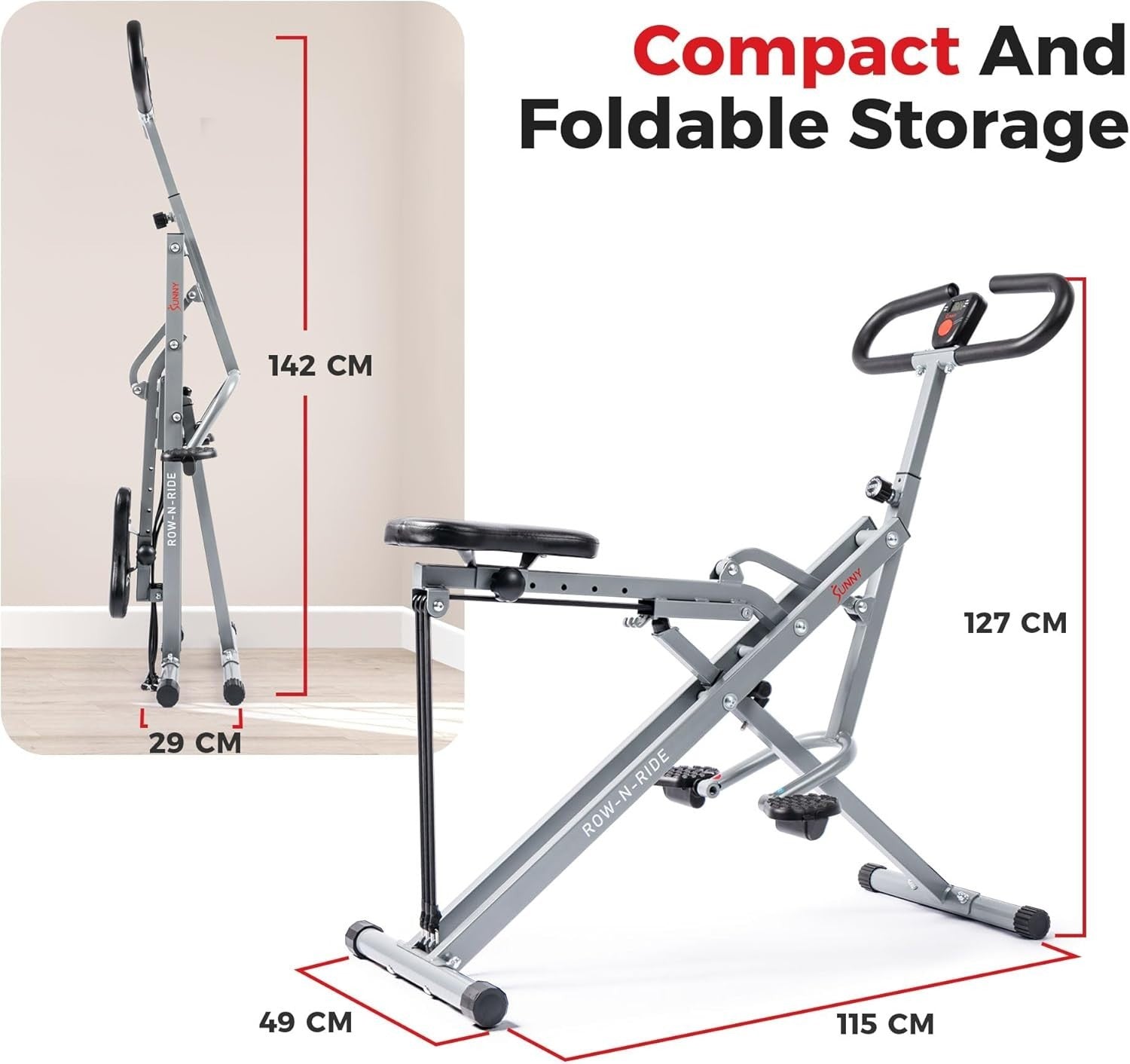 Row N Ride Squat Assist Trainer Foldable Home Gym Glute Leg Workout