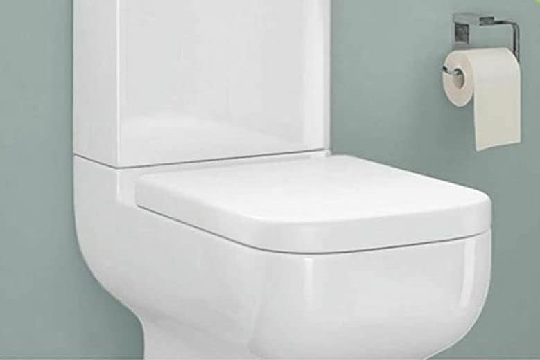 Square Toilet Seat Soft Close Quick Release Adjustable Hinges Easy Clean 42x36cm