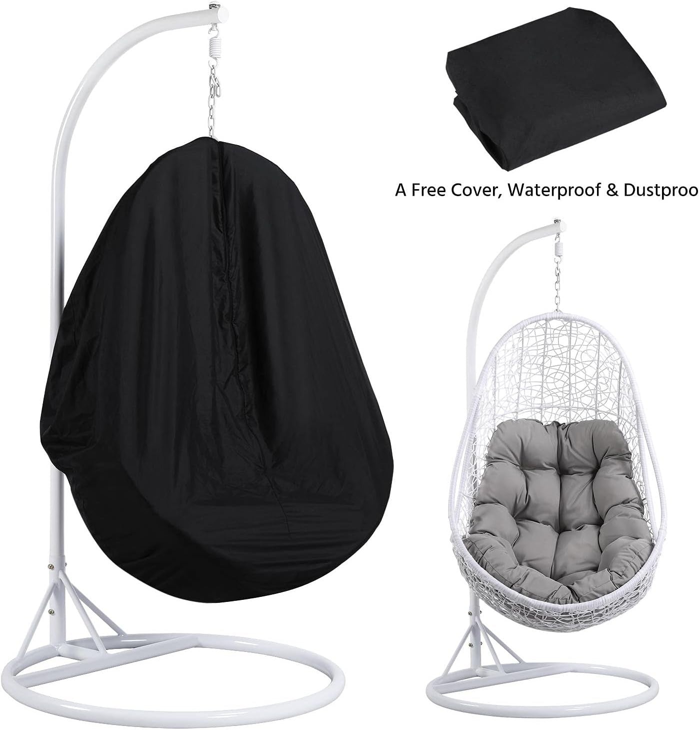 Rattan Hanging Egg Chair with Stand | Indoor Outdoor Hammock Seat
