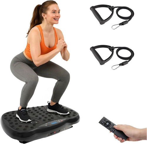 Black Dual Motor Vibration Plate Exercise Machine 120 Levels 330lbs