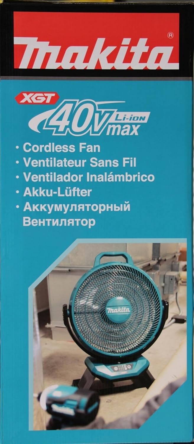 40V Max Portable Jobsite Fan – 3-Speed AC/DC Adjustable Tilt Heavy Duty Blue