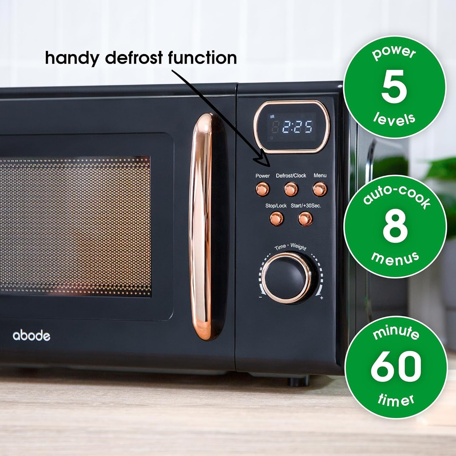 20L 800W Retro Digital Microwave Oven 8 Auto Cook Defrost Kitchen