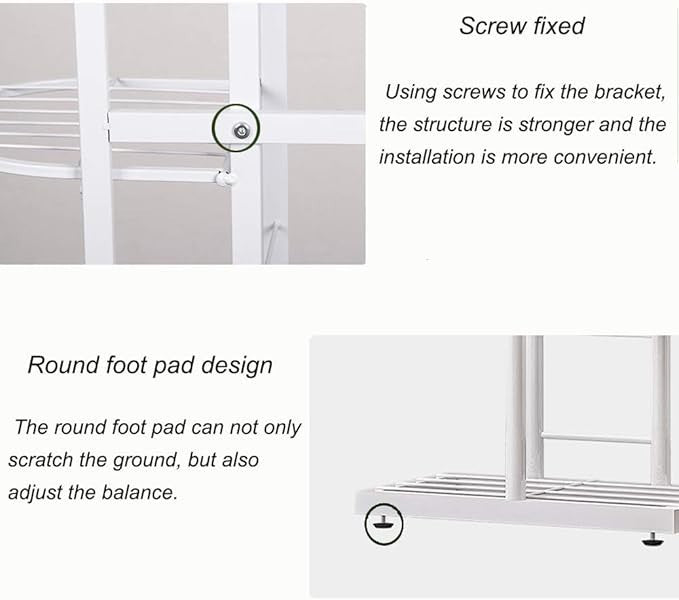 8 Tier White Metal Plant Stand Indoor Outdoor Tall Flower Pot Shelf Display