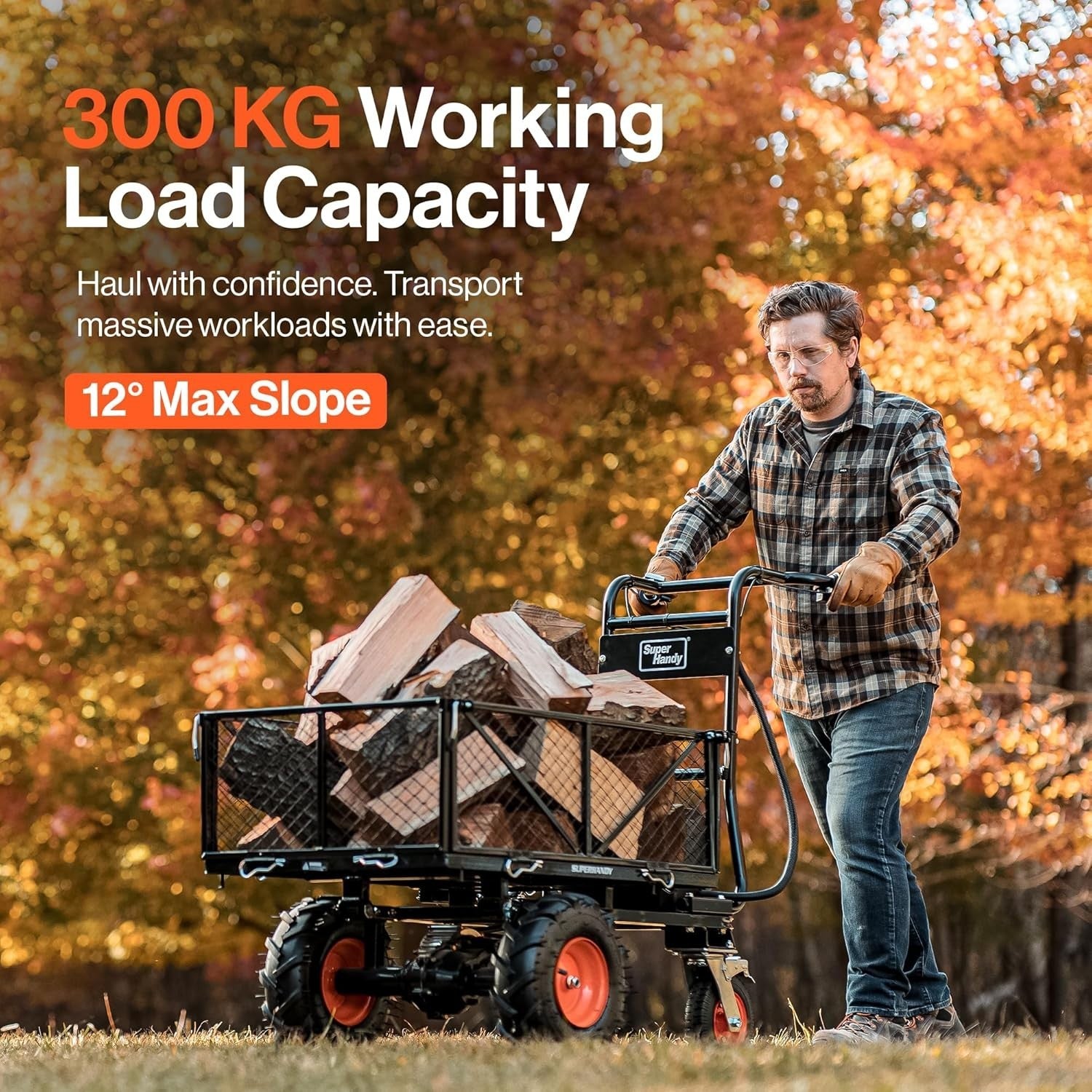 48V Electric Power Wagon Heavy Duty Utility Cart 300kg Load 1000kg Hauling