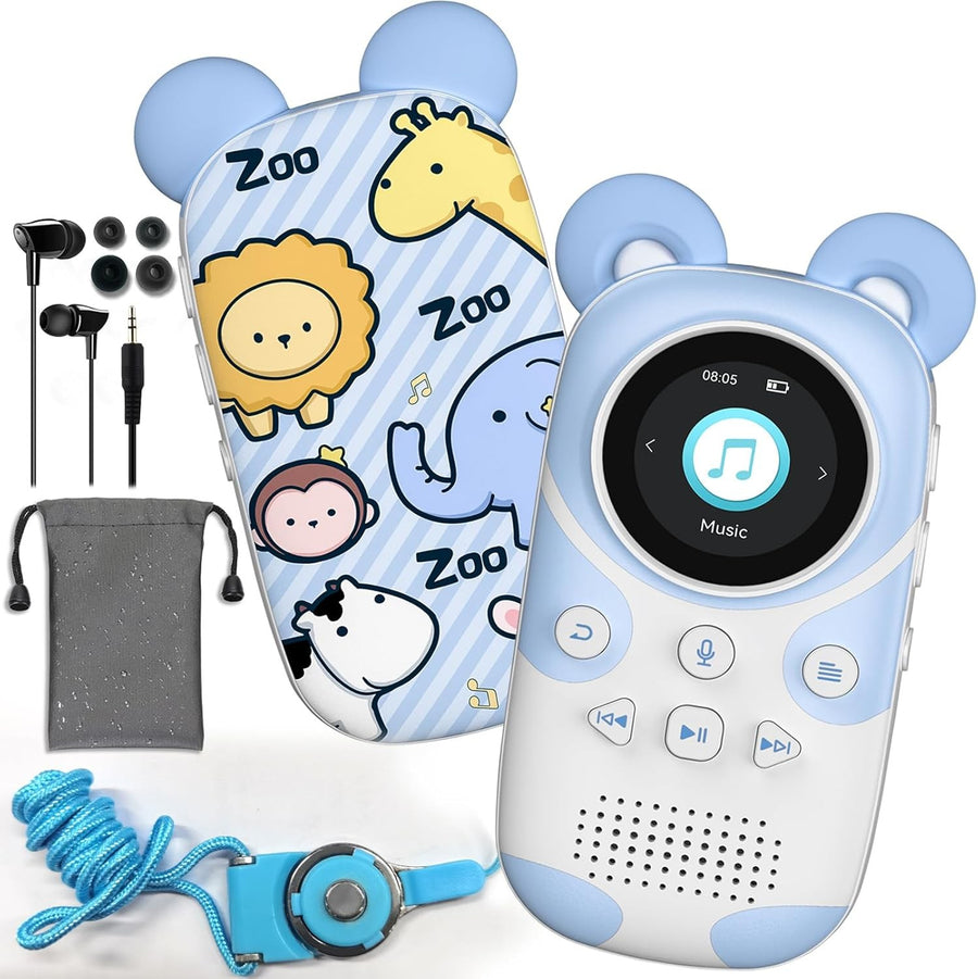 Kids MP3 Player 64GB Bluetooth 5.3 FM Speaker Alarm