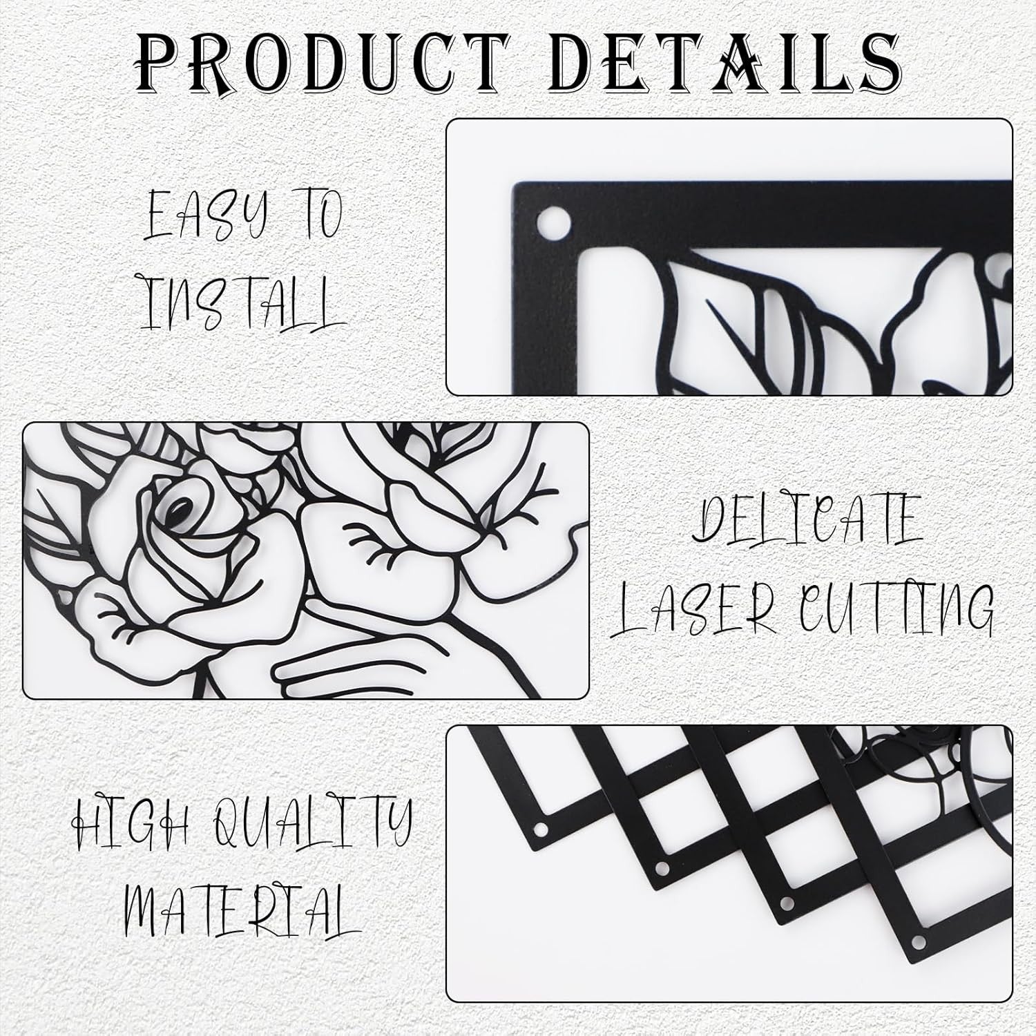 Framed Minimalist Wall Art Set of 4 Black Line Drawing