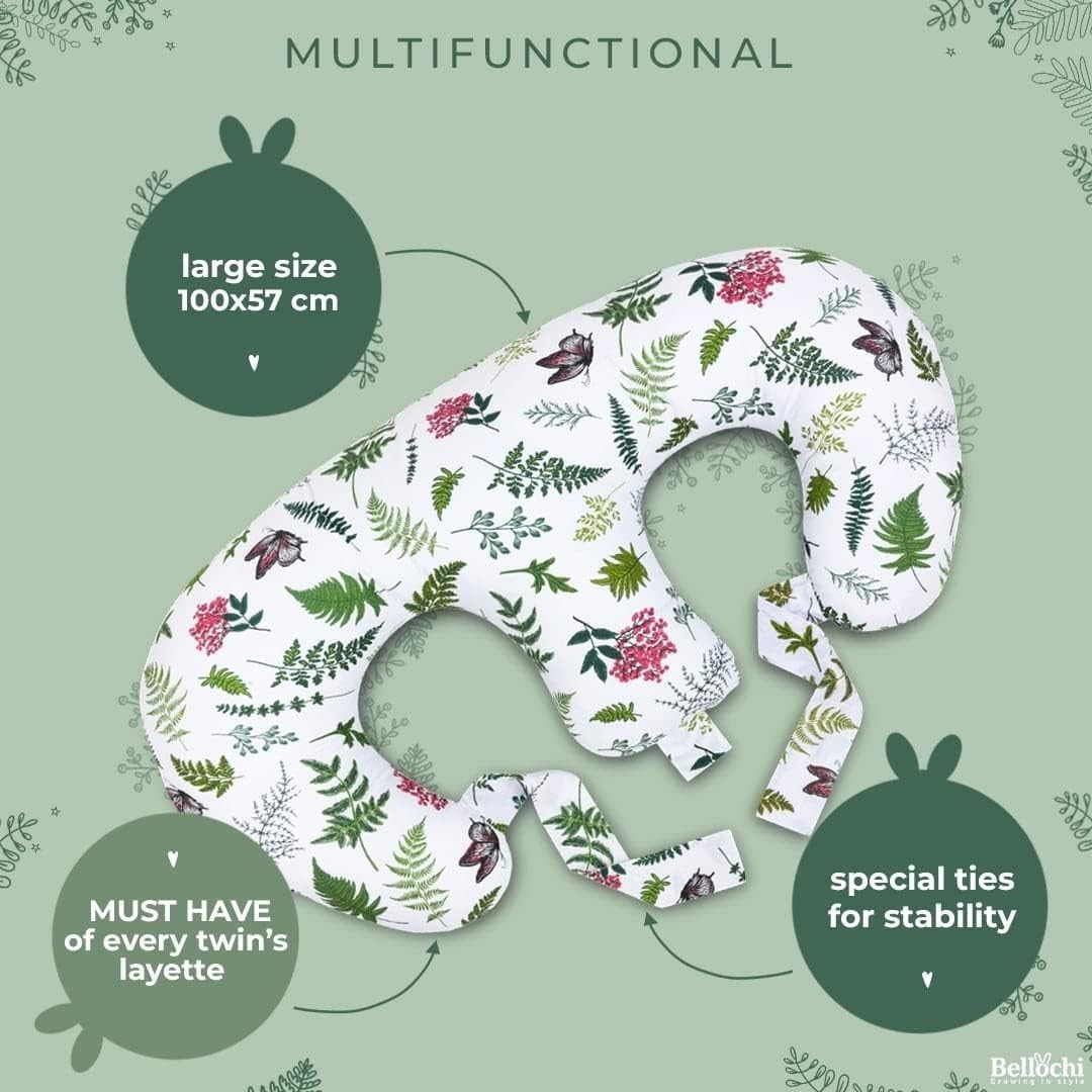 Twin Nursing Pillow Breastfeeding Support Cushion OEKO-TEX Cotton Cover