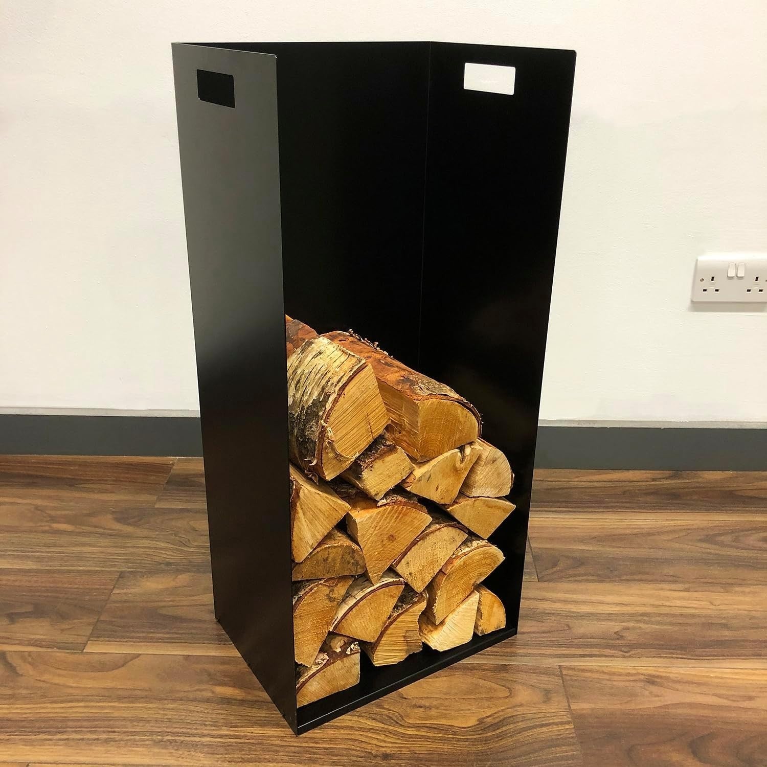 Extra Wide Indoor Firewood Log Holder - Heavy Duty Steel, Tall & Durable