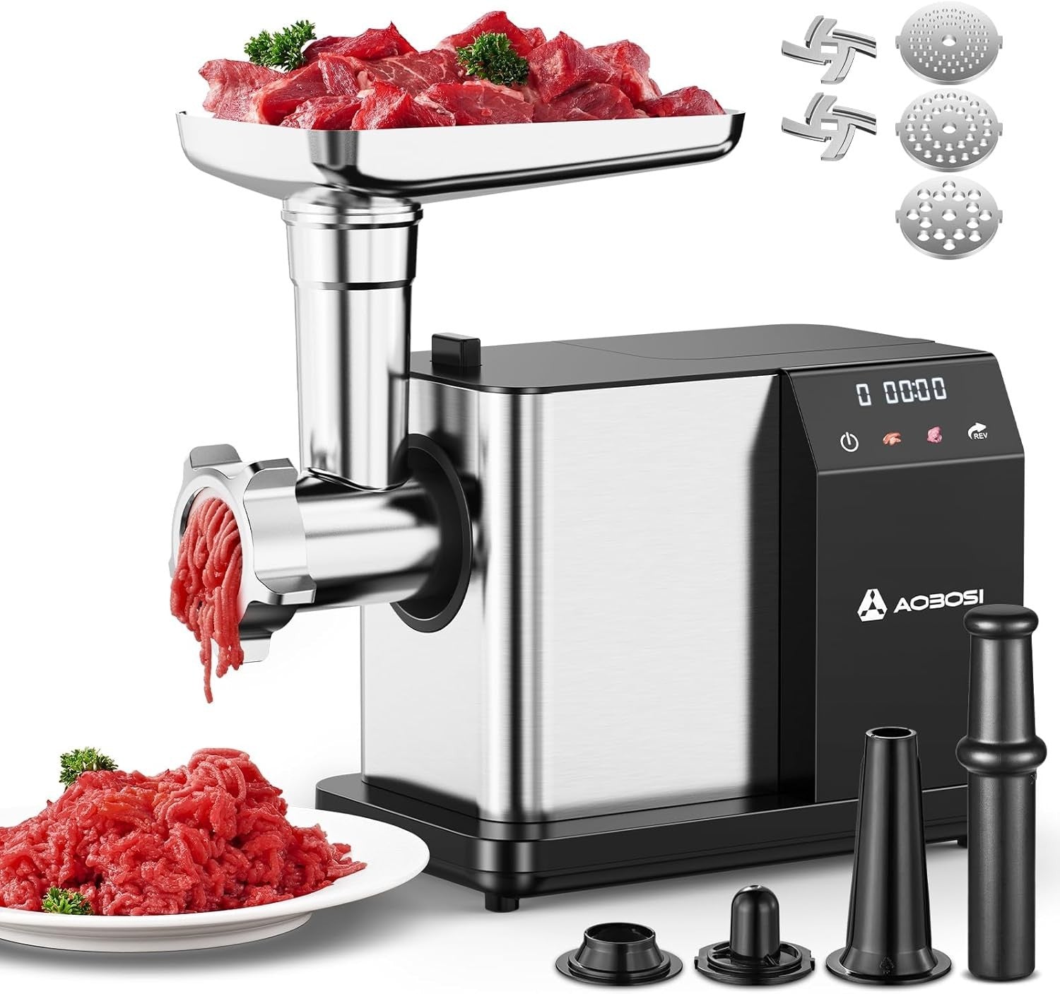 Electric Meat Grinder Food Mincer Sausage Maker Cookie Press 3 Plates