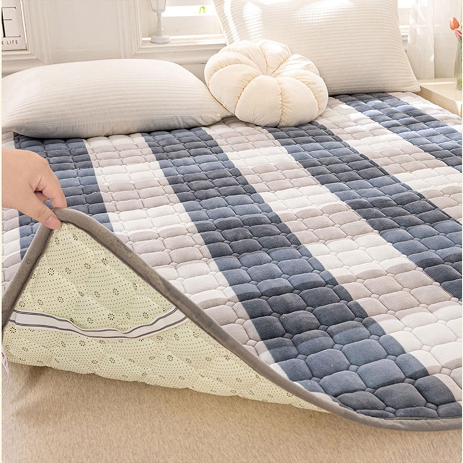 Double Futon Mattress Floor Bed 200x220cm Foldable Tatami Soft Pad