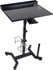 Adjustable Tattoo Workstation Stand Mobile Salon Tool Tray Steel Table
