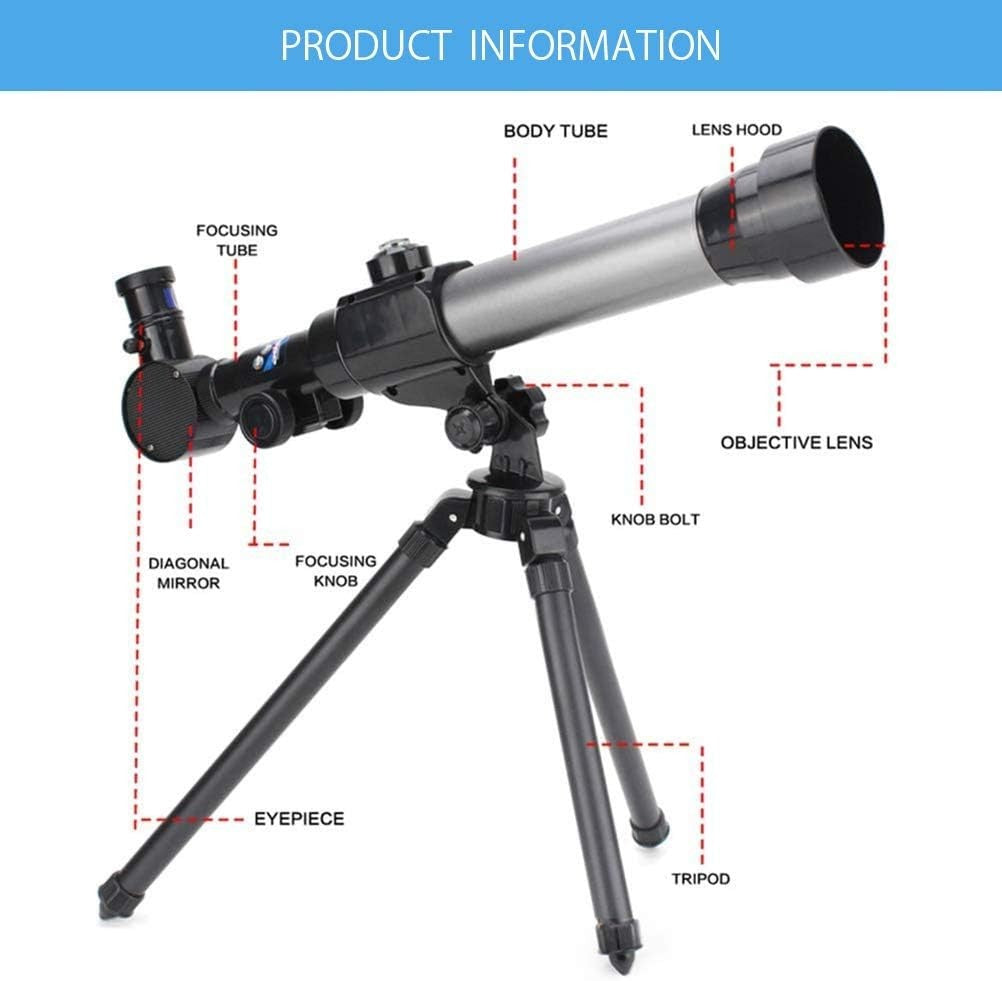 60mm Beginner Astronomy Telescope Assorted Colour with Tripod Kit Plus