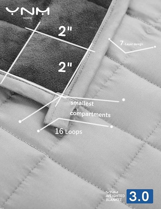 9kg Cooling Velvet Weighted Blanket, Dark Grey/Light Grey 152x203cm